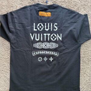 Louis Vuitton Black and White Graphic Tee